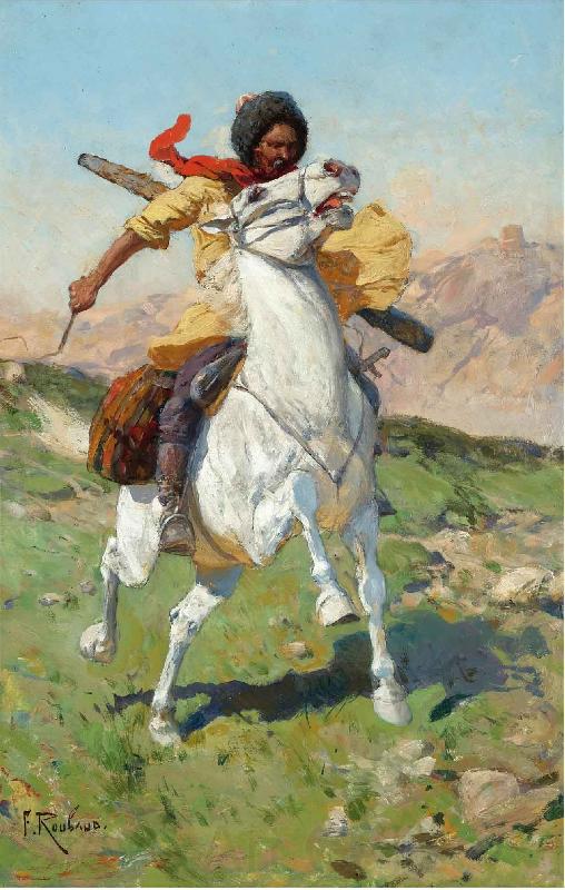 Franz Roubaud The caucasian warrior Spain oil painting art